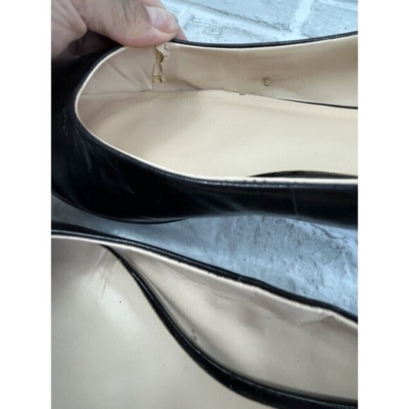 Nine West NWONLEE Women's Size 9.5 Black Leather Flat Pointed Toe Classic Shoes - Picture 11 of 12